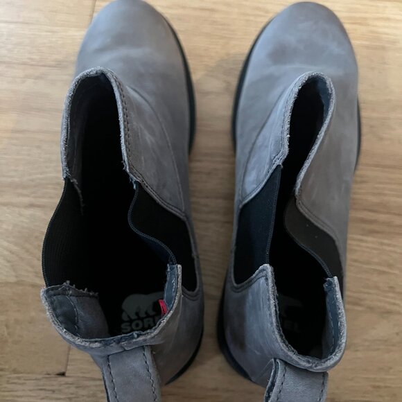 Sorel Emilie II Waterproof Leather Chelsea Boots Quarry Gray Women's Size 9.5 - Picture 11 of 13